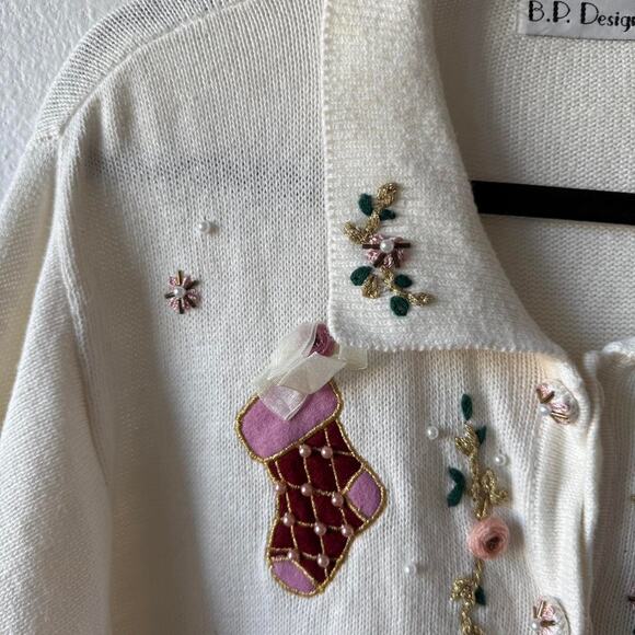 Stunning vintage white christmas cardigan - Picture 6 of 8